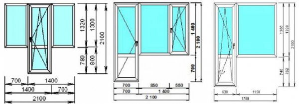 Размеры, материалы изготовления и виды балконных дверей с окном